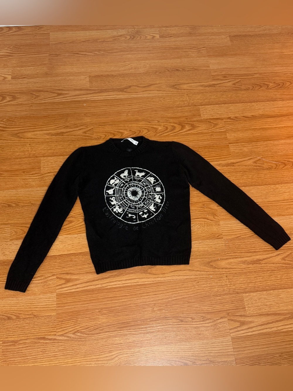Christian Dior Black Cashmere Astrology Horoscope Sweater Size US 4